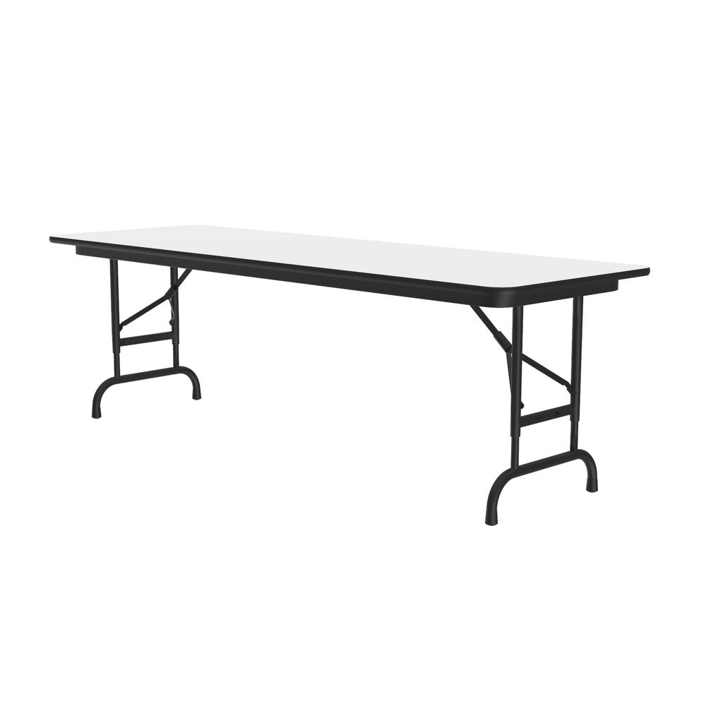 Adjustable Height High Pressure Top Folding Table, 24x60", RECTANGULAR, WHITE BLACK. Picture 1