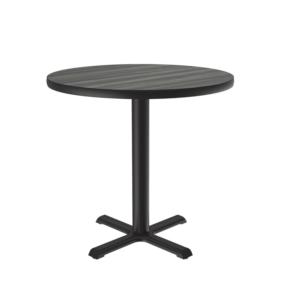 Table Height Deluxe High-Pressure Café and Breakroom Table 42x42" ROUND NEW ENGLAND DRIFTWOOD, BLACK. Picture 7