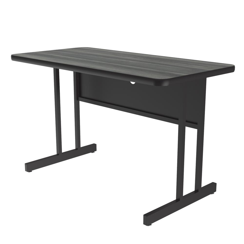 Desk Height  Deluxe HIgh-Pressure Top Computer/Student Desks , 30x48", RECTANGULAR NEW ENGLAND DRIFTWOOD BLACK. Picture 3
