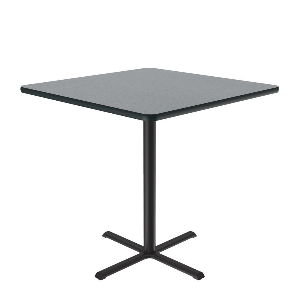 Bar Stool/Standing Height Deluxe High-Pressure Café and Breakroom Table 36x36", SQUARE GRAY GRANITE, BLACK. Picture 6