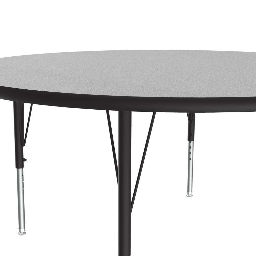 Deluxe High-Pressure Top Activity Tables, 48x48", ROUND, GRAY GRANITE BLACK/CHROME. Picture 2
