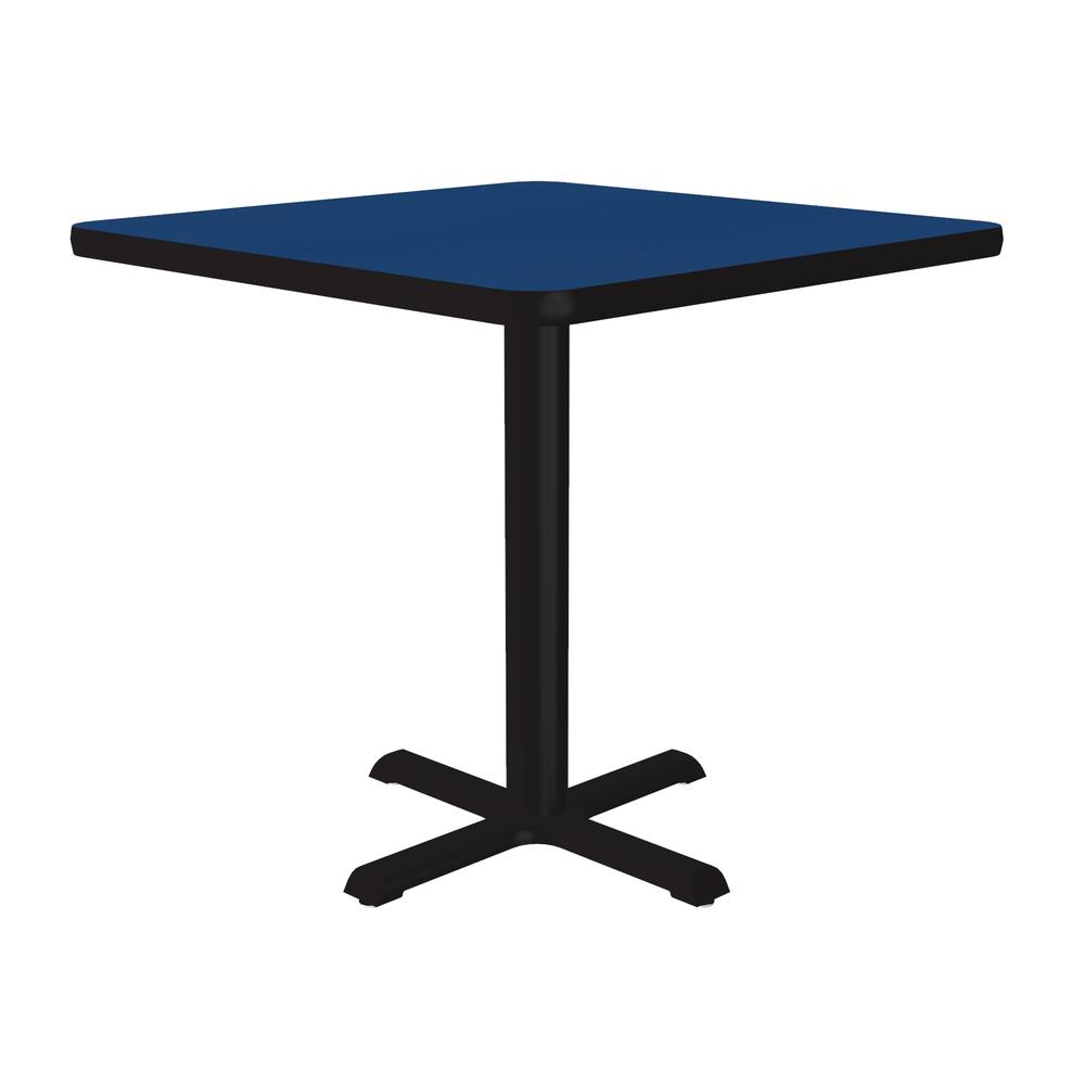 Table Height Deluxe High-Pressure Café and Breakroom Table 24x24", SQUARE, BLUE, BLACK. Picture 2