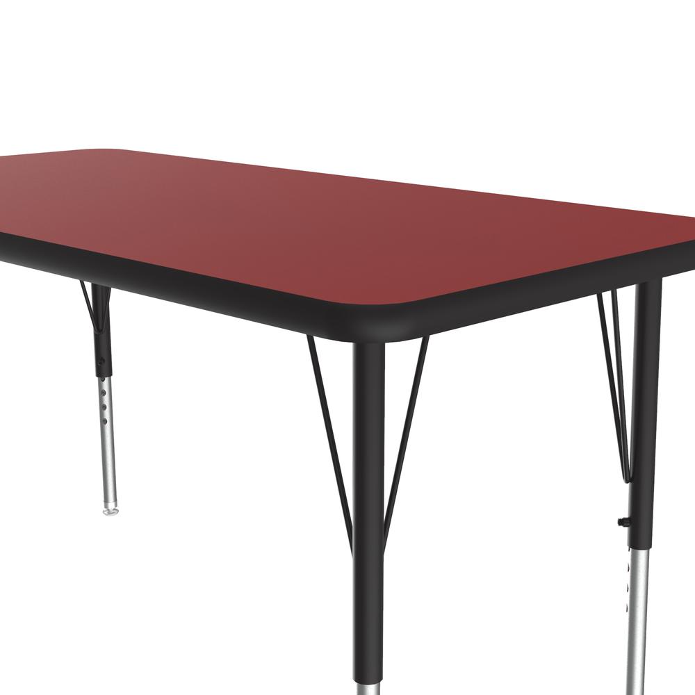 Deluxe High-Pressure Top Activity Tables, 24x36", RECTANGULAR, RED, BLACK/CHROME. Picture 2