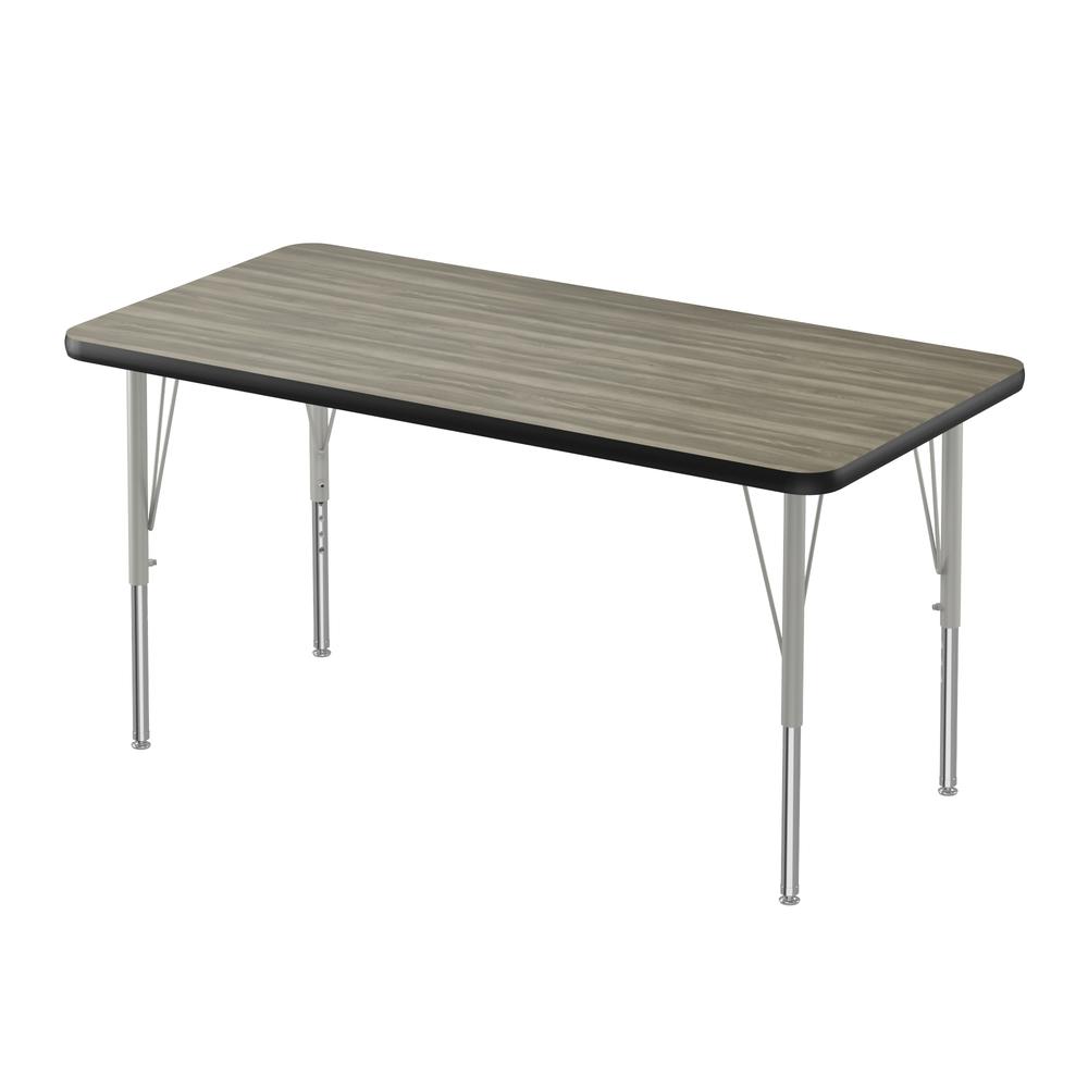 Deluxe High-Pressure Top Activity Tables, 24x60", RECTANGULAR, NEW ENGLAND DRIFTWOOD SILVER MIST. Picture 1