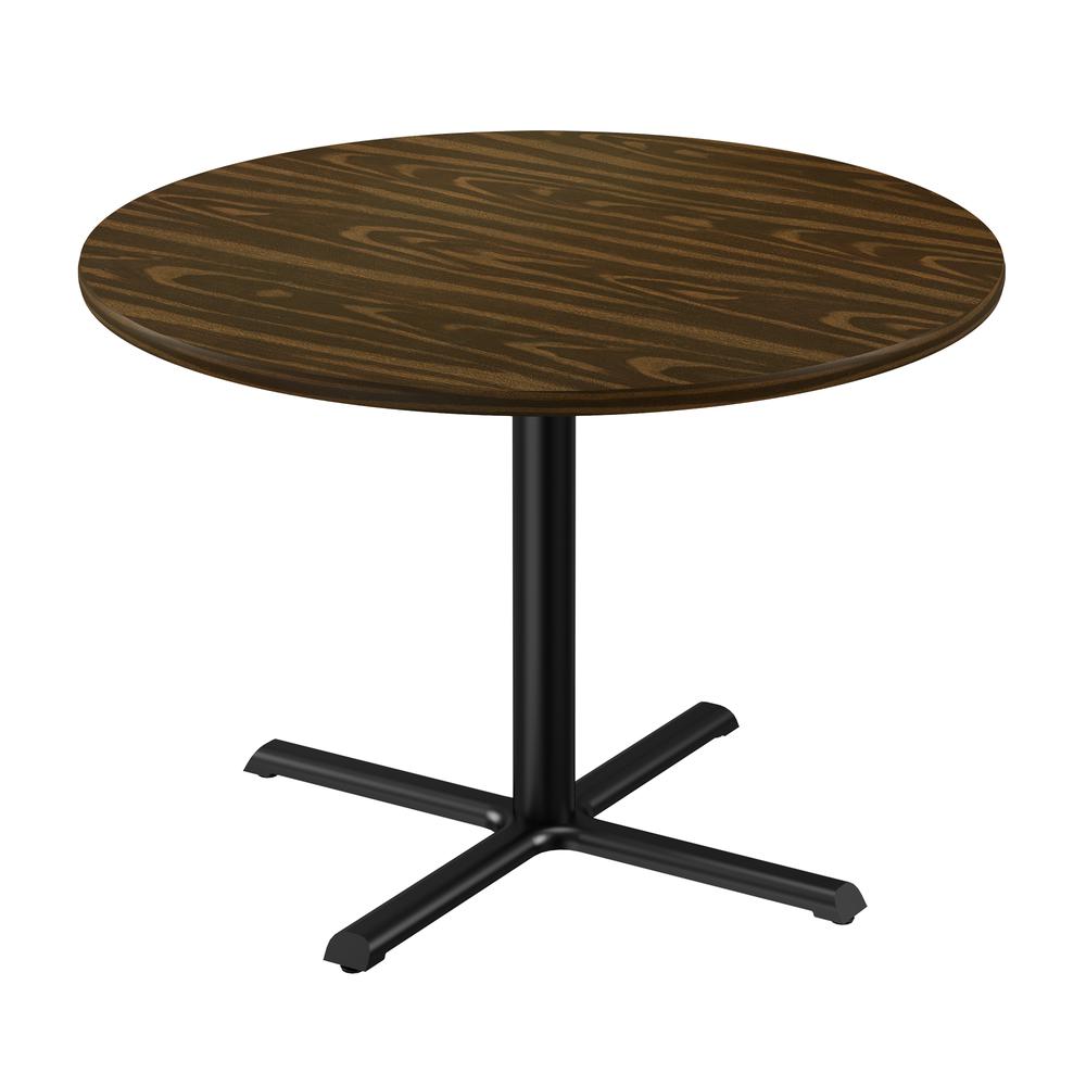 Table Height Deluxe High-Pressure Café and Breakroom Table 48x48", ROUND WALNUT BLACK. Picture 8