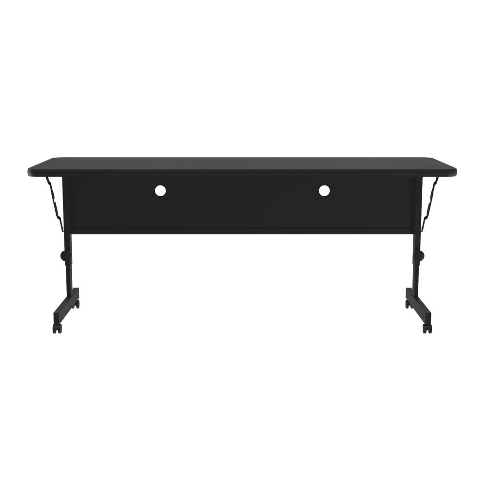 Thremal Fused Laminate Top Flip Top Table, 24x72" RECTANGULAR BLACK GRANITE, BLACK. Picture 6