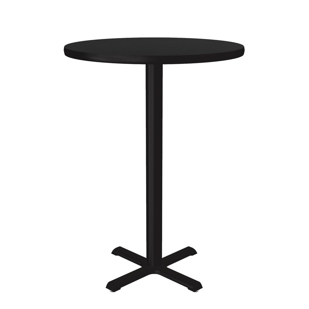 Bar Stool/Standing Height Deluxe High-Pressure Café and Breakroom Table 24x24" ROUND, BLACK GRANITE, BLACK. Picture 1