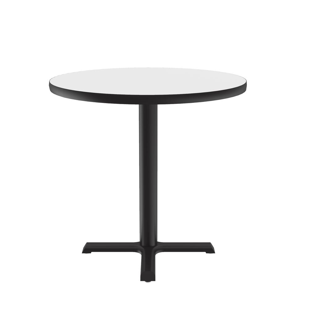Table Height Deluxe High-Pressure Café and Breakroom Table 24x24" ROUND, WHITE BLACK. Picture 1