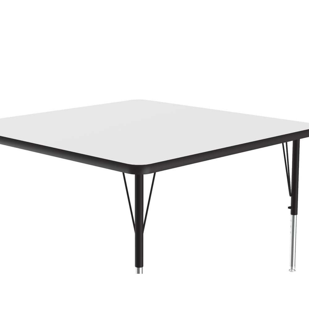 Deluxe High-Pressure Top Activity Tables 48x48", SQUARE WHITE BLACK/CHROME. Picture 9