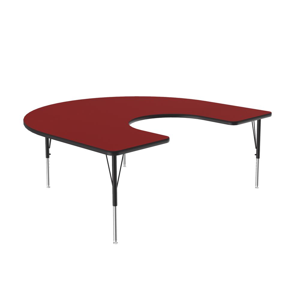 Deluxe High-Pressure Top Activity Tables, 60x66", HORSESHOE, RED BLACK/CHROME. Picture 6
