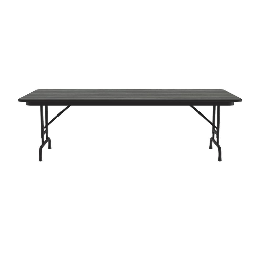 Adjustable Height High Pressure Top Folding Table, 36x72", RECTANGULAR, NEW ENGLAND DRIFTWOOD BLACK. Picture 1