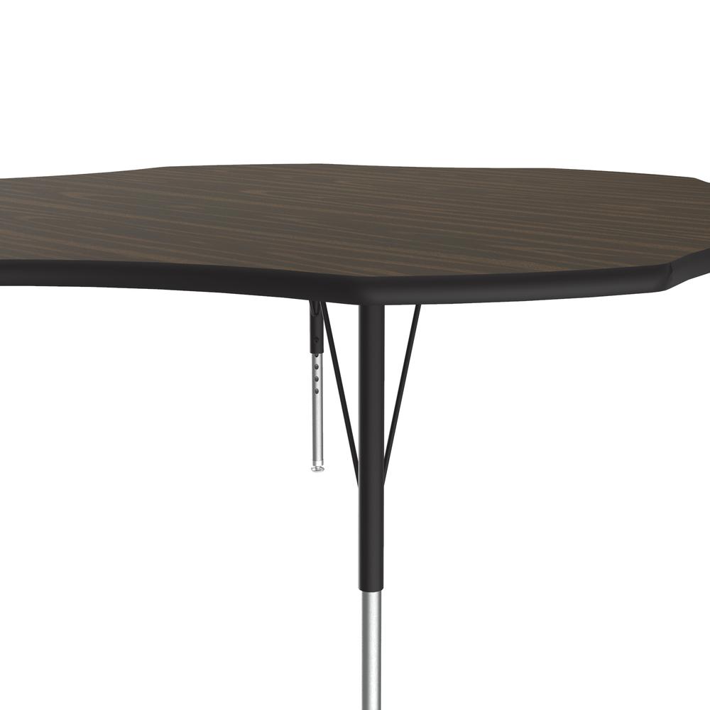 Deluxe High-Pressure Top Activity Tables, 60x60" FLOWER WALNUT, BLACK/CHROME. Picture 7