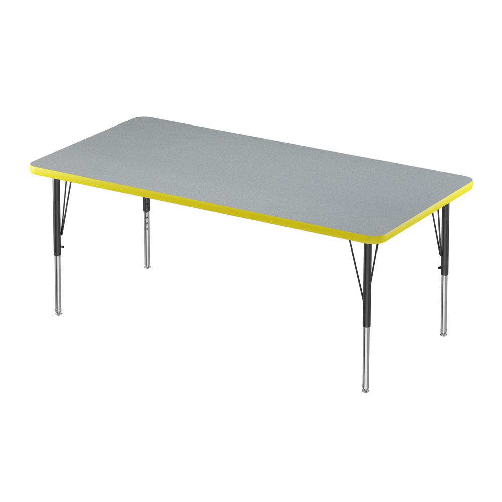 Deluxe High-Pressure Top Activity Tables 30x48", RECTANGULAR GRAY GRANITE BLACK/CHROME. Picture 2