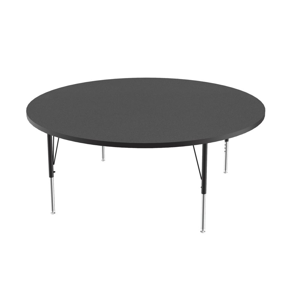 Commercial Laminate Top Activity Tables, 60x60" ROUND, BLACK GRANITE BLACK/CHROME. Picture 1