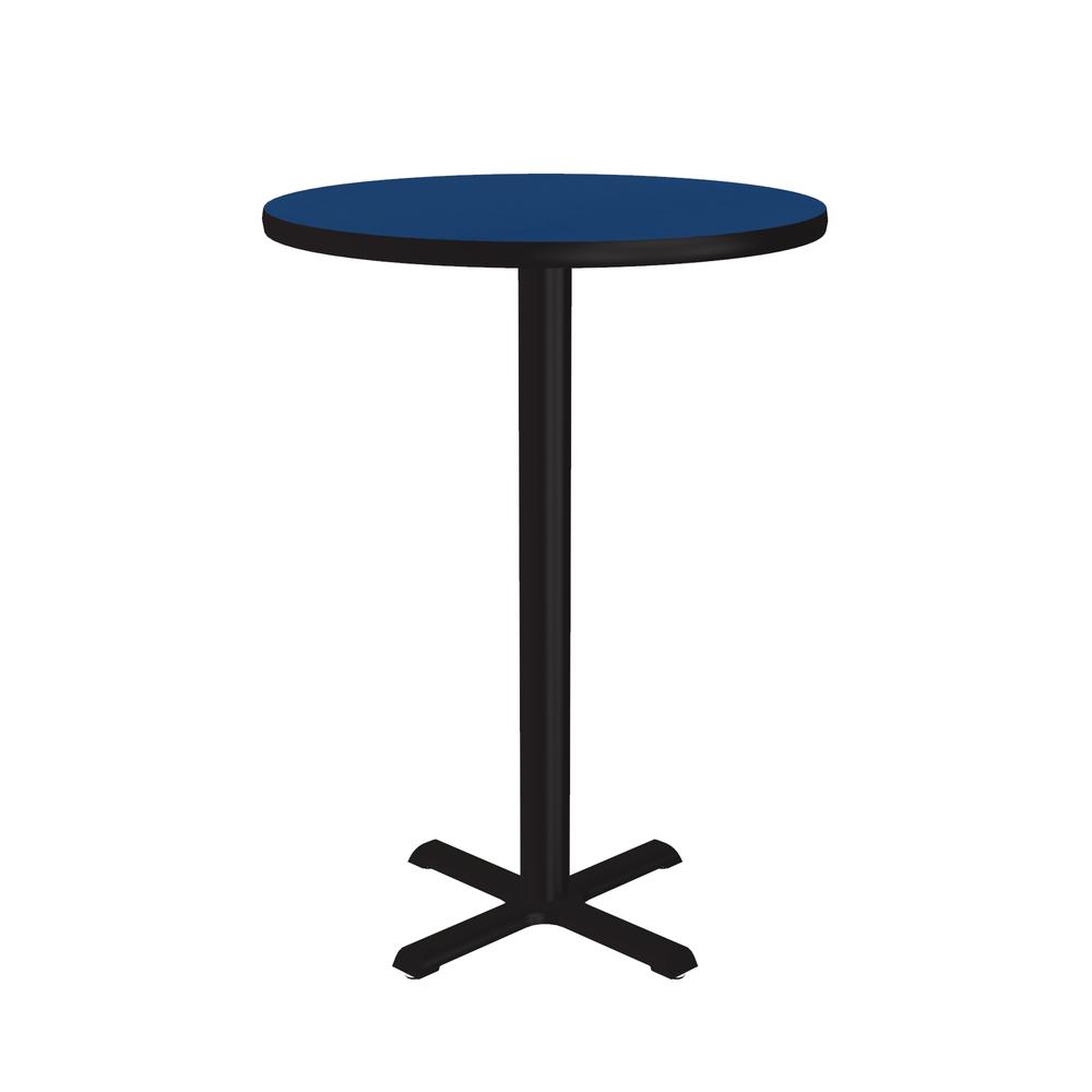 Bar Stool/Standing Height Deluxe High-Pressure Café and Breakroom Table 24x24" ROUND, BLUE BLACK. Picture 2