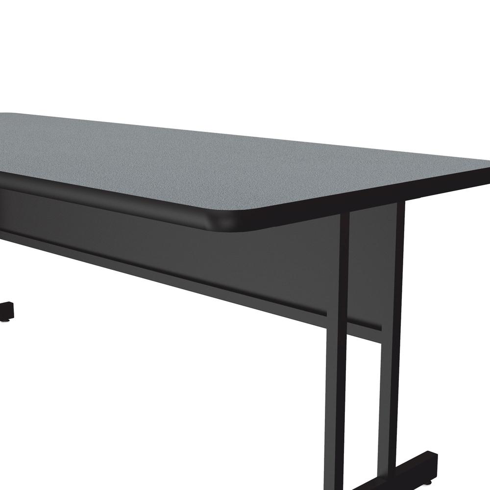 Econoline Melamine Top Computer/Student Desks 30x60" RECTANGULAR GRAY GRANITE, BLACK. Picture 2
