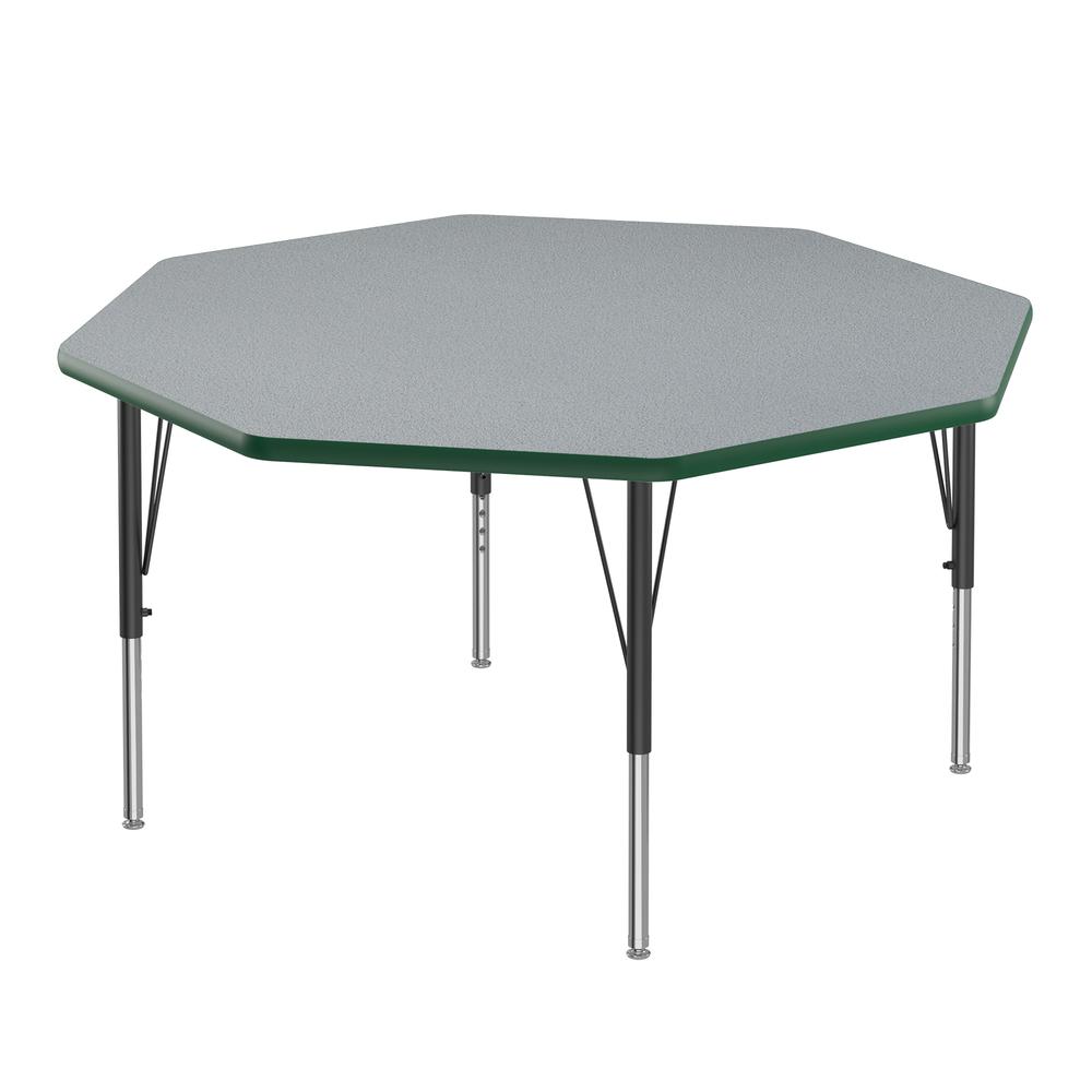 Commercial Laminate Top Activity Tables, 48x48" OCTAGONAL GRAY GRANITE, BLACK/CHROME. Picture 1