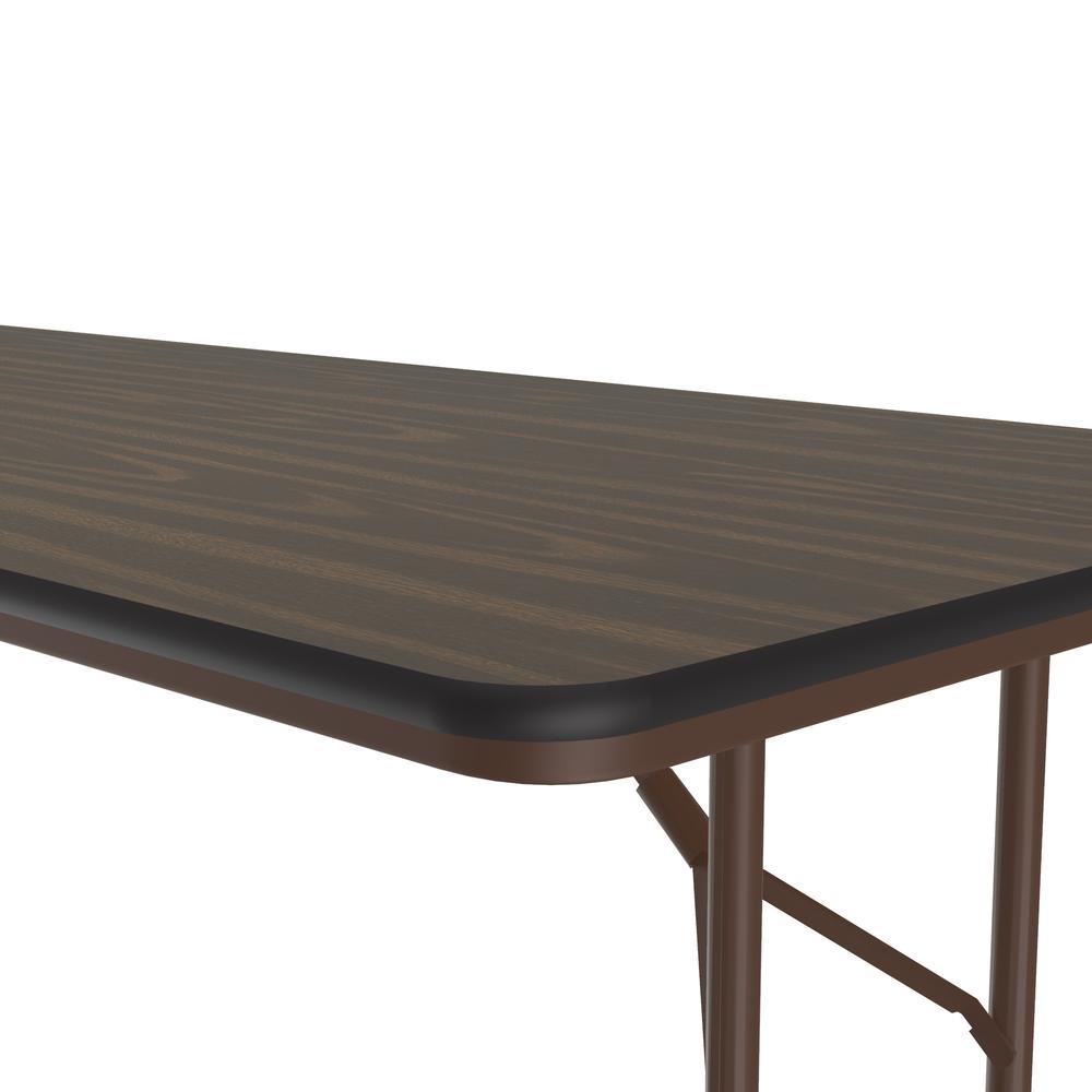Adjustable Height Solid High-Pressure Plywood Core Folding Tables, 30x96" RECTANGULAR, WALNUT BROWN. Picture 4