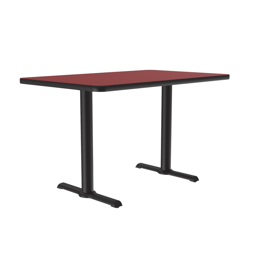 Table Height Deluxe High-Pressure Café and Breakroom Table 30x48", RECTANGULAR RED BLACK. Picture 3