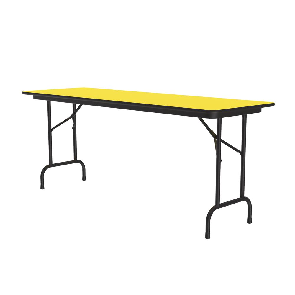 Deluxe High Pressure Top Folding Table, 24x72", RECTANGULAR, YELLOW BLACK. Picture 4