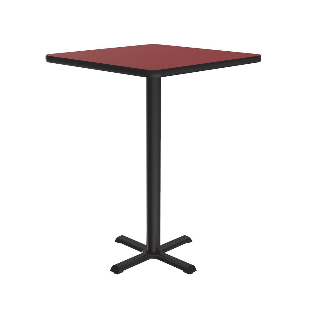 Bar Stool/Standing Height Deluxe High-Pressure Café and Breakroom Table, 24x24" SQUARE RED BLACK. Picture 6