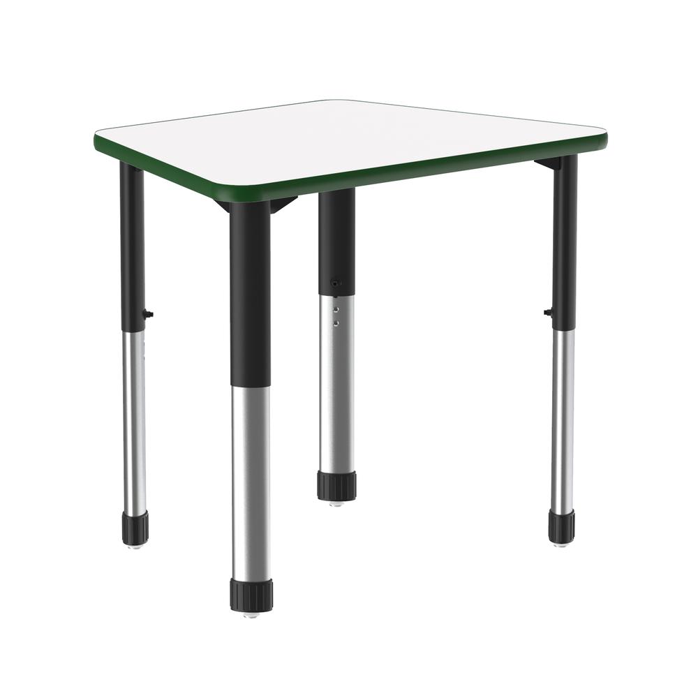 Markerboard-Dry Erase High Pressure Collaborative Desk, 33x23", TRAPEZOID, FROSTY WHITE, BLACK/CHROME. Picture 4