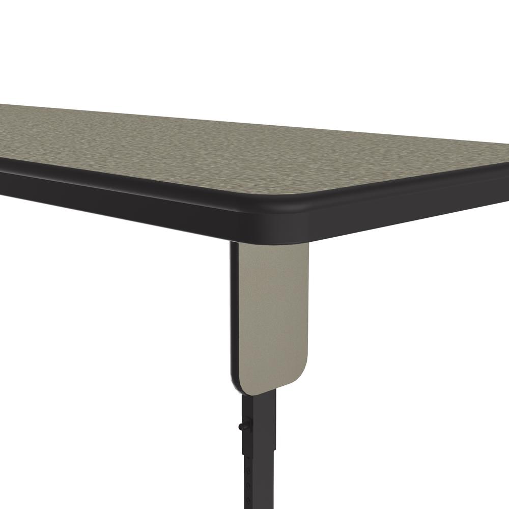 Adjustable Height Deluxe High-Pressure Folding Seminar Table with Panel Leg 24x60", RECTANGULAR SAVANNAH SAND  BLACK. Picture 6