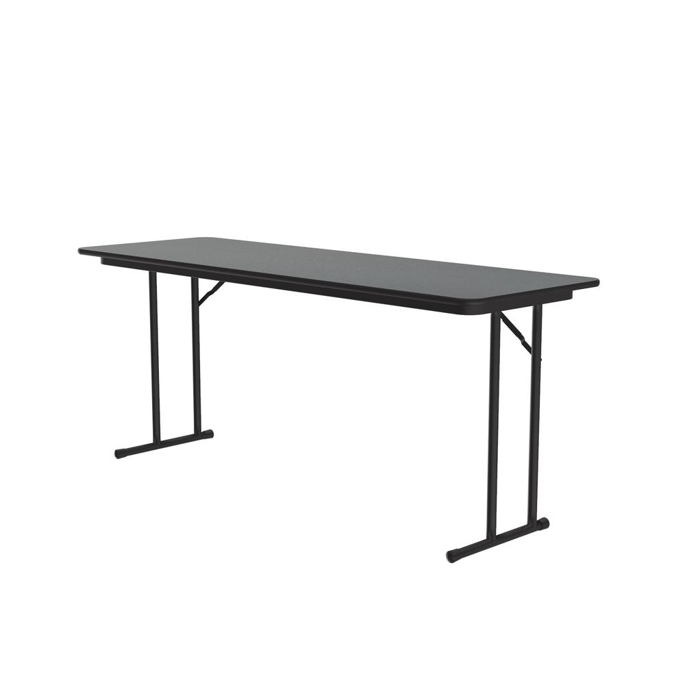 Deluxe High-Pressure Folding Seminar Table with Off-Set Leg, 24x72" RECTANGULAR MONTANA GRANITE BLACK. Picture 1