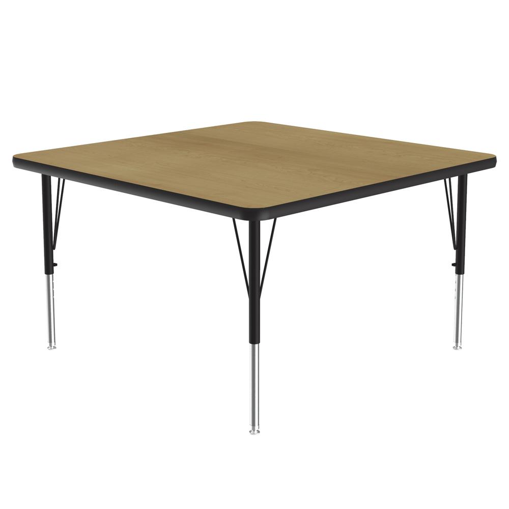 Deluxe High-Pressure Top Activity Tables 48x48, SQUARE, FUSION MAPLE, BLACK/CHROME. Picture 1
