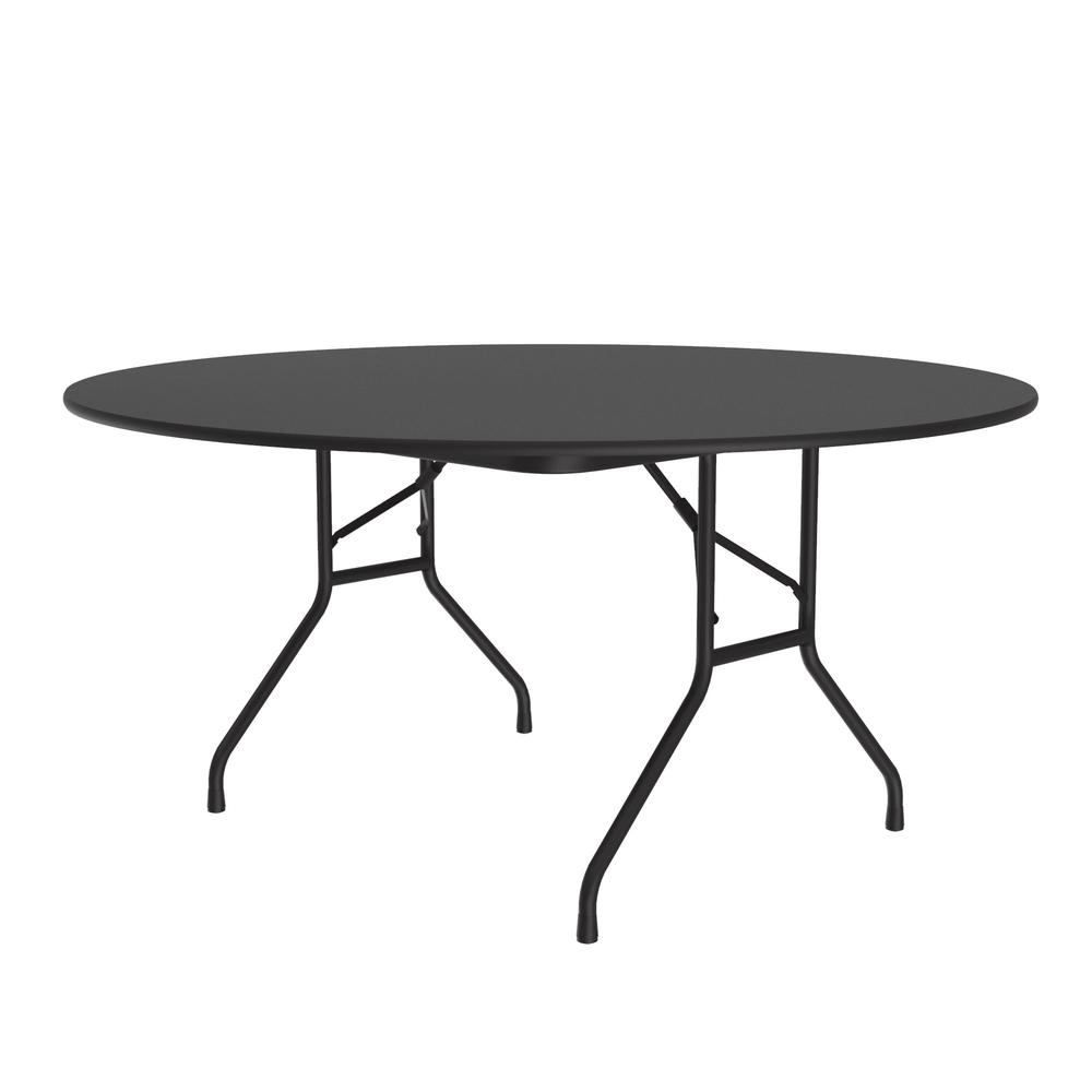 Thermal Fused Laminate Top Folding Table, 60x60", ROUND, BLACK GRANITE BLACK. Picture 8