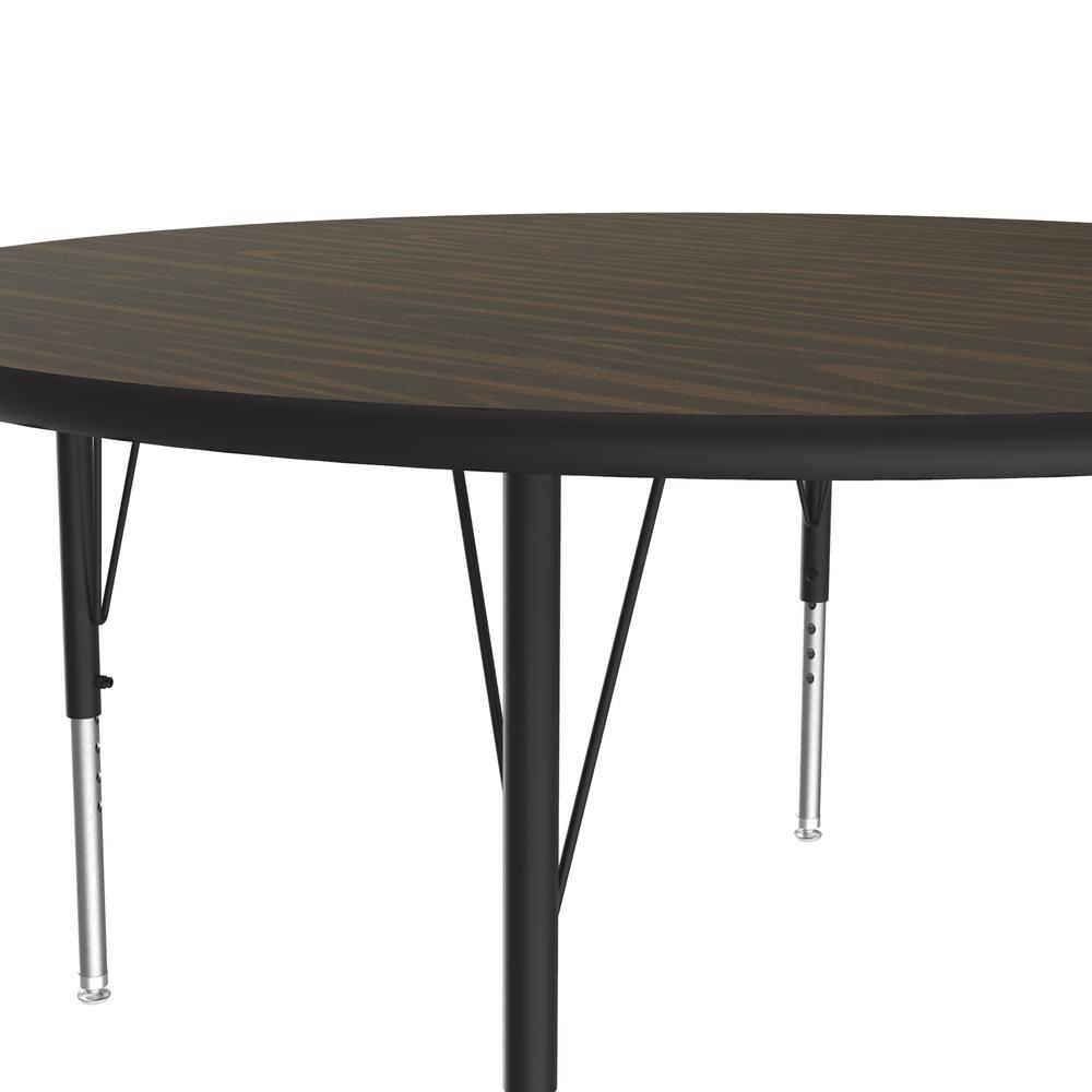 Deluxe High-Pressure Top Activity Tables 48x48", ROUND, WALNUT, BLACK/CHROME. Picture 4