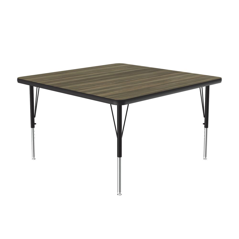 Deluxe High-Pressure Top Activity Tables 42x42" SQUARE, COLONIAL HICKORY BLACK/CHROME. Picture 7