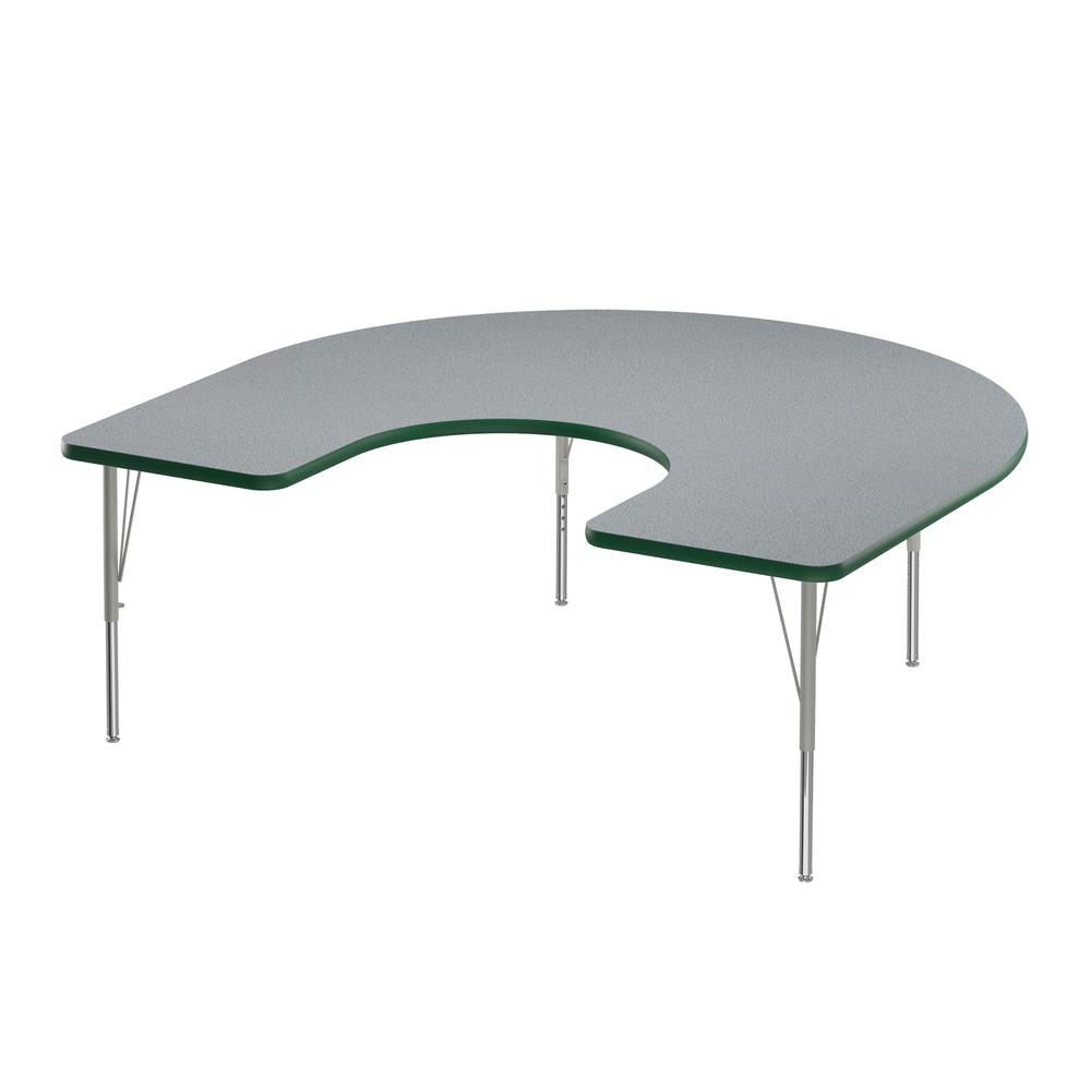Deluxe High-Pressure Top Activity Tables 60x66" HORSESHOE, GRAY GRANITE SILVER MIST. Picture 2