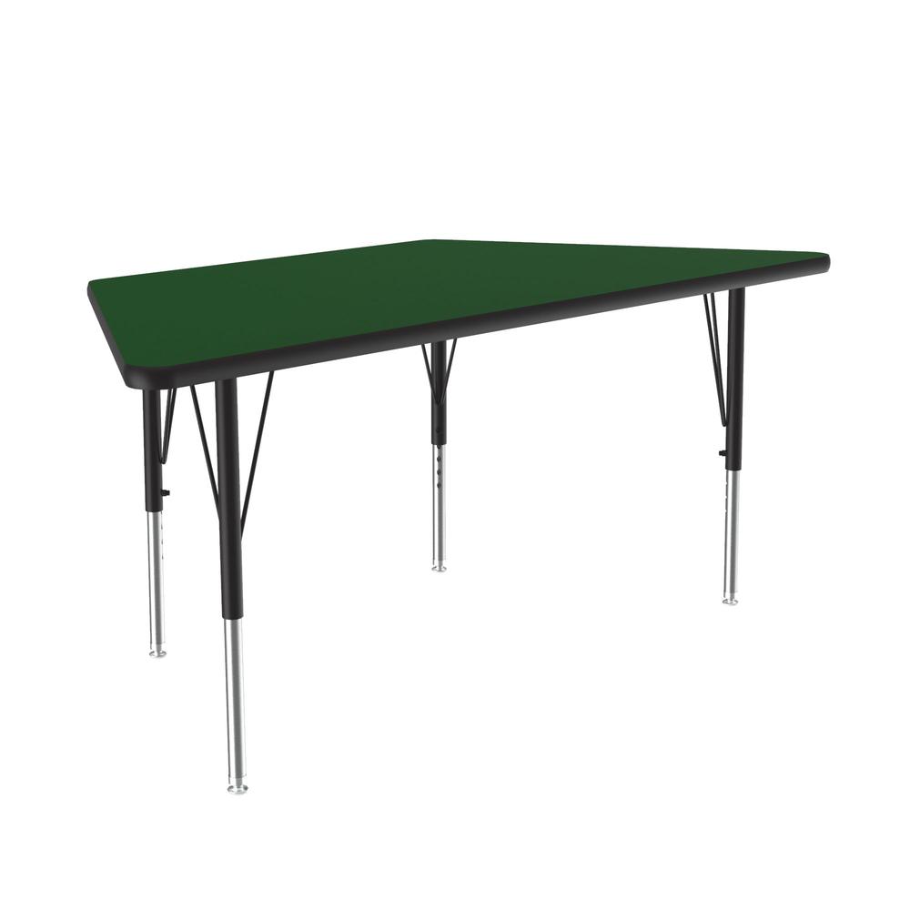 Deluxe High-Pressure Top Activity Tables 30x60", TRAPEZOID, GREEN, BLACK/CHROME. Picture 3