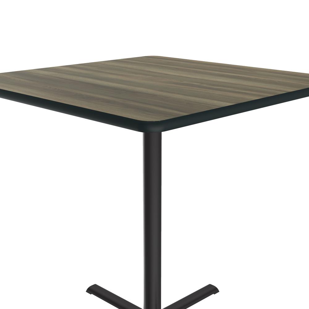 Bar Stool/Standing Height Deluxe High-Pressure Café and Breakroom Table, 36x36 SQUARE COLONIAL HICKORY BLACK. Picture 7