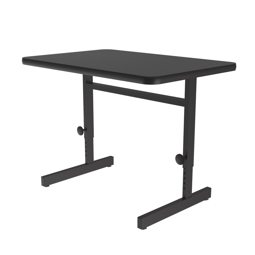 Adjustable Height Commercial Laminate Top Computer/Student Desks 24x48" RECTANGULAR BLACK GRANITE, BLACK. Picture 3