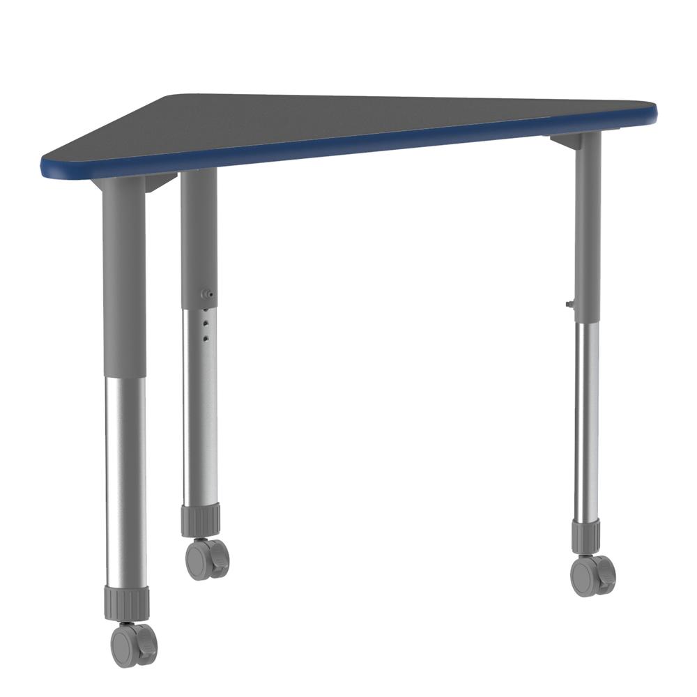 Commercial Lamiante Top Collaborative Desk with Casters, 41x23", WING BLACK GRANITE GRAY/CHROME. Picture 1