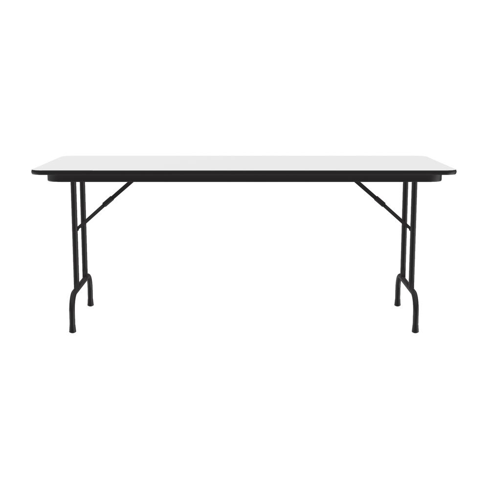 Deluxe High Pressure Top Folding Table 30x72", RECTANGULAR, WHITE BLACK. Picture 1
