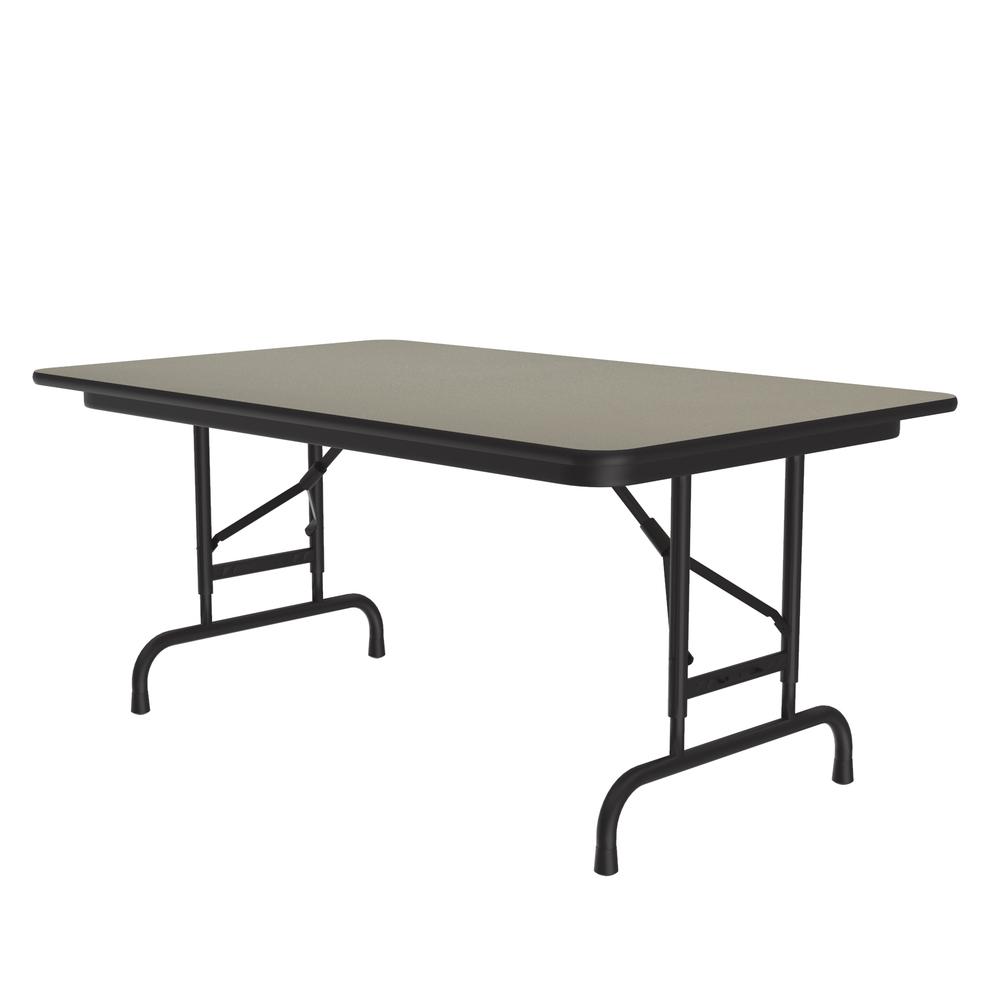 Adjustable Height High Pressure Top Folding Table 30x48", RECTANGULAR, SAVANNAH SAND, BLACK. Picture 6