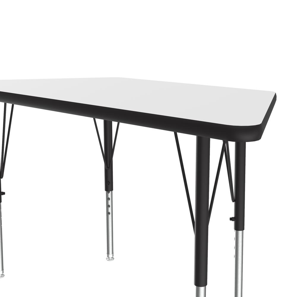 Deluxe High-Pressure Top Activity Tables 24x48", TRAPEZOID WHITE BLACK/CHROME. Picture 7