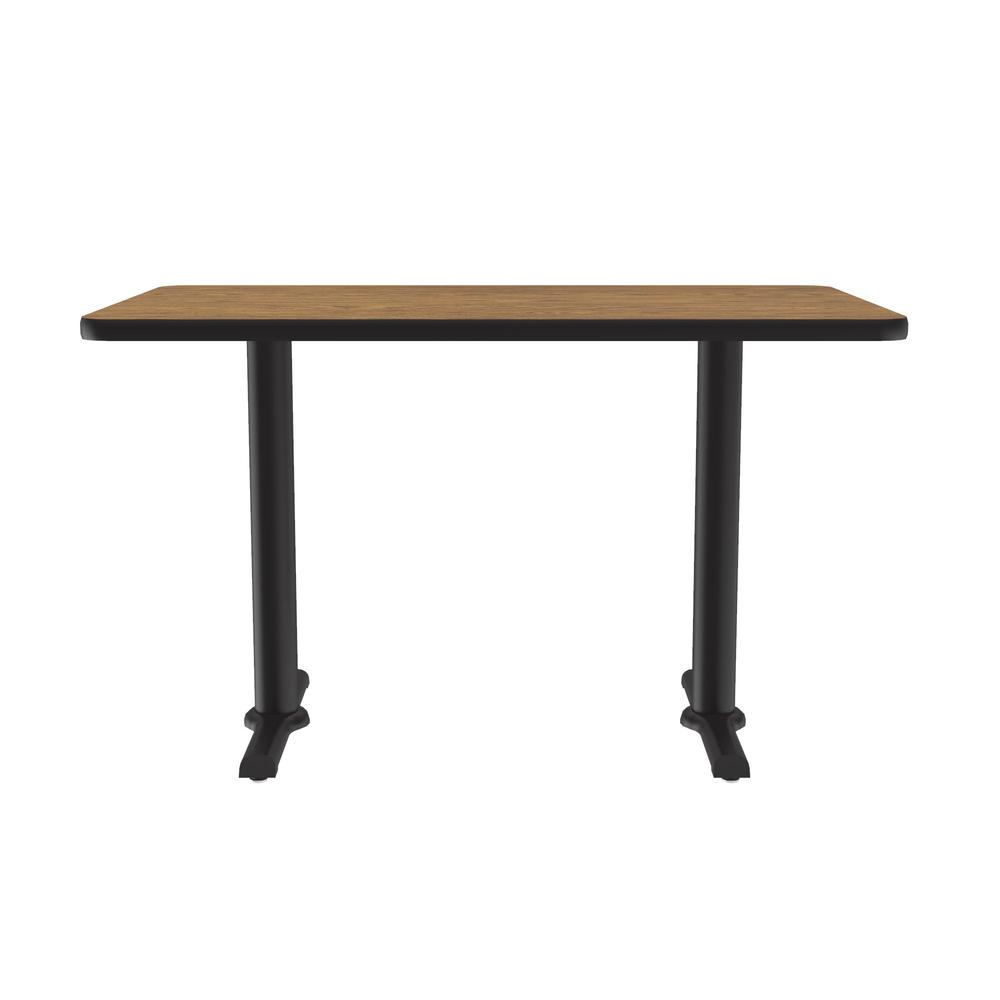 Table Height Deluxe High-Pressure Café and Breakroom Table 30x48" RECTANGULAR MEDIUM OAK, BLACK. Picture 3