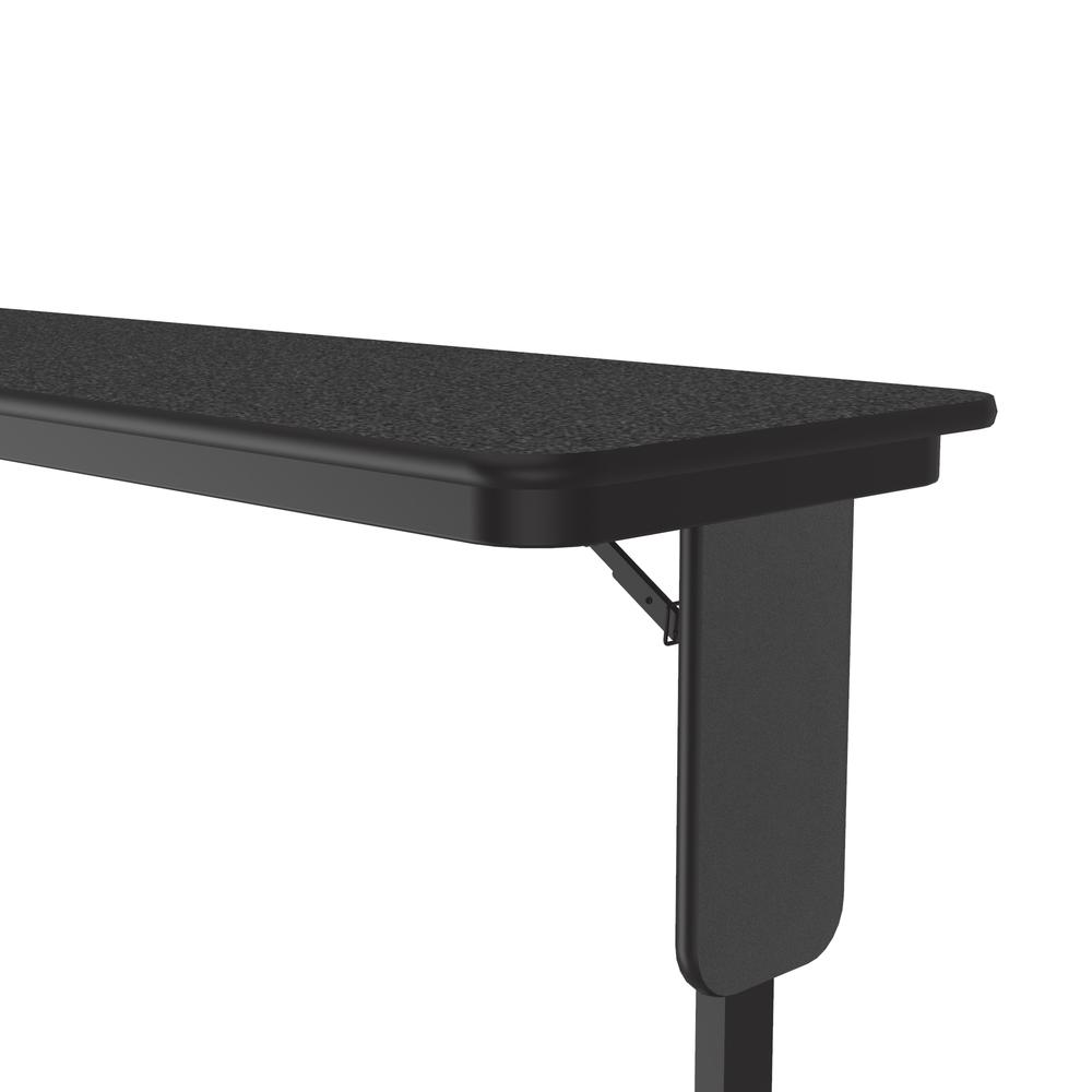 Commercial Laminate Folding Seminar Table with Panel Leg, 18x72" RECTANGULAR, BLACK GRANITE BLACK. Picture 3