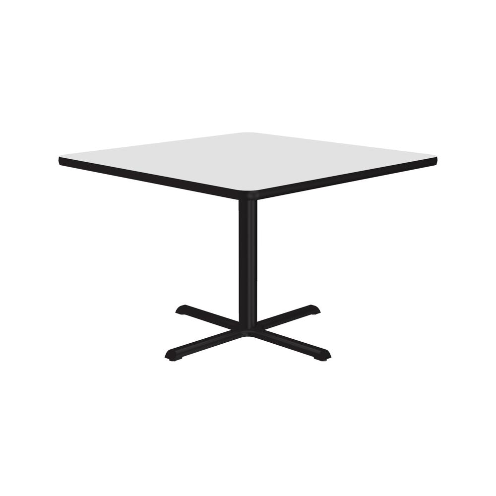 Table Height Deluxe High-Pressure Café and Breakroom Table, 42x42", SQUARE, WHITE BLACK. Picture 9