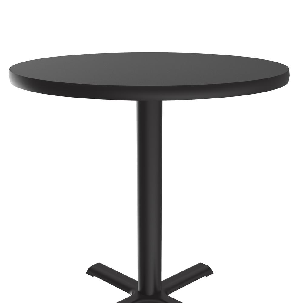 Table Height Deluxe High-Pressure Café and Breakroom Table 24x24", ROUND, BLACK GRANITE BLACK. Picture 5