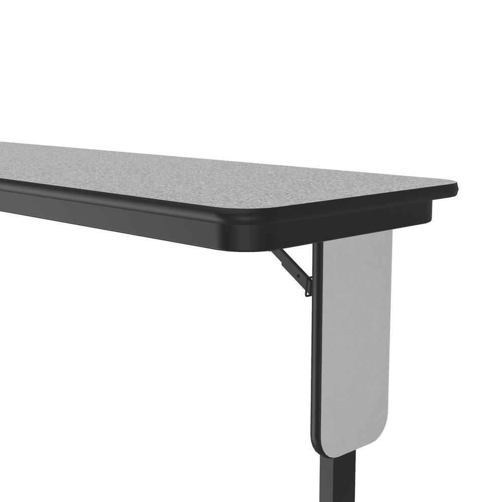 Commercial Laminate Folding Seminar Table with Panel Leg 18x72" RECTANGULAR GRAY GRANITE, BLACK. Picture 1