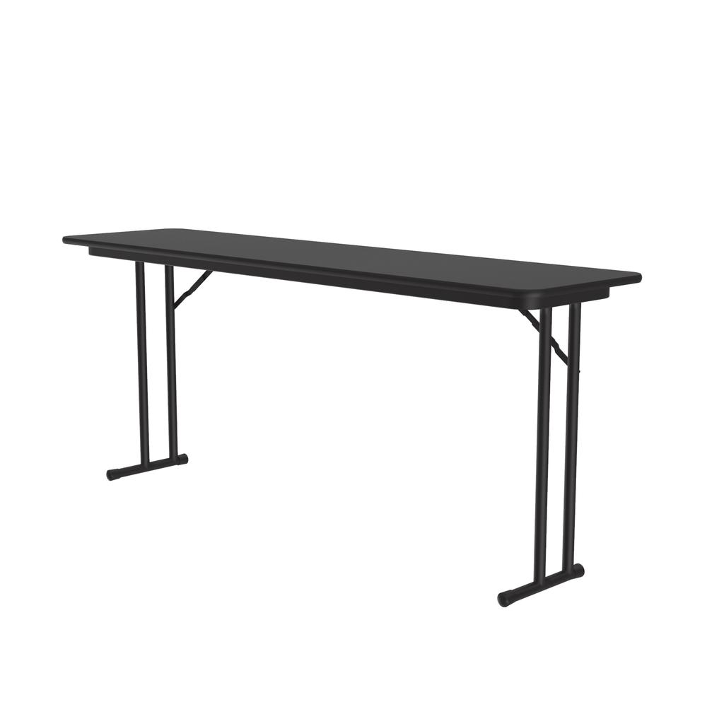 Commercial Laminate Folding Seminar Table with Off-Set Leg 18x60", RECTANGULAR BLACK GRANITE BLACK. Picture 6