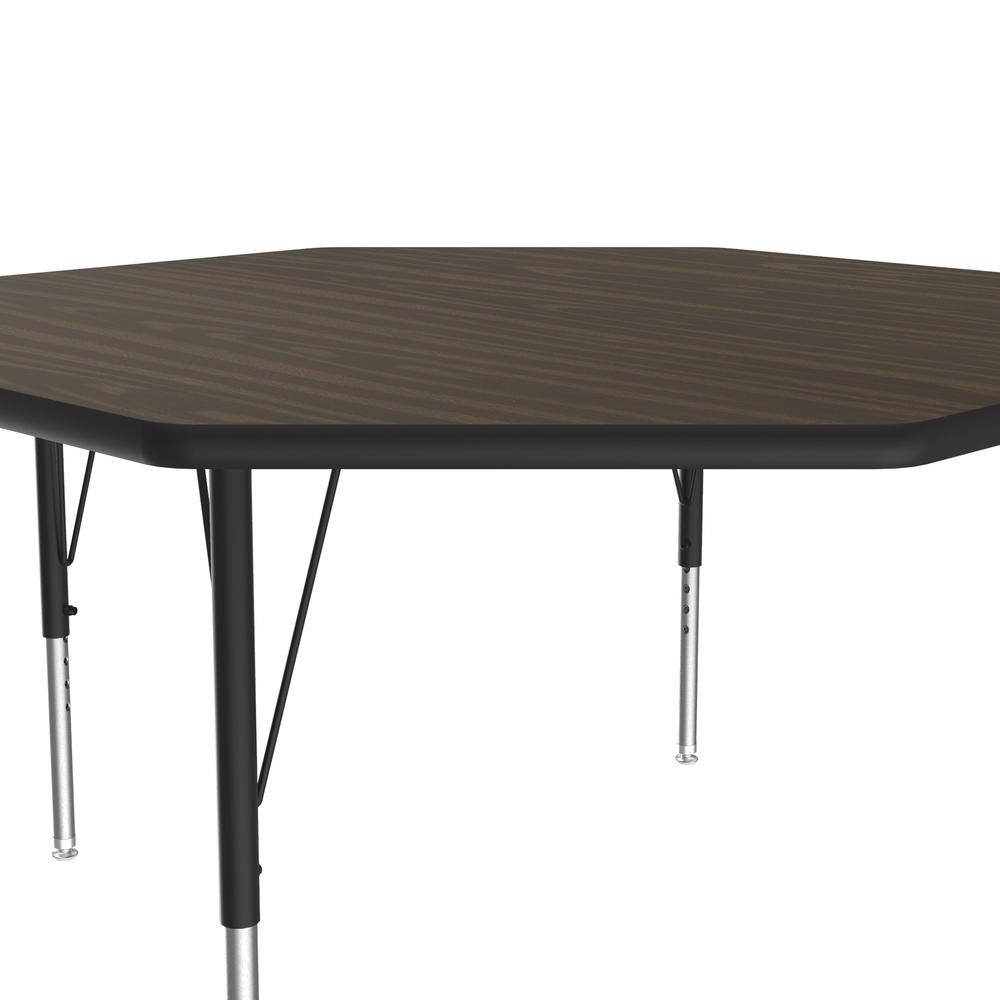 Commercial Laminate Top Activity Tables 48x48" OCTAGONAL WALNUT, BLACK/CHROME. Picture 6