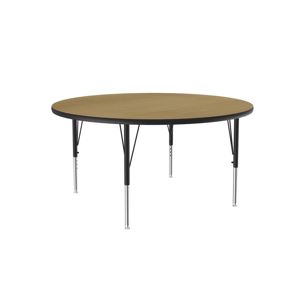 Deluxe High-Pressure Top Activity Tables, 42x42" ROUND, FUSION MAPLE BLACK/CHROME. Picture 4