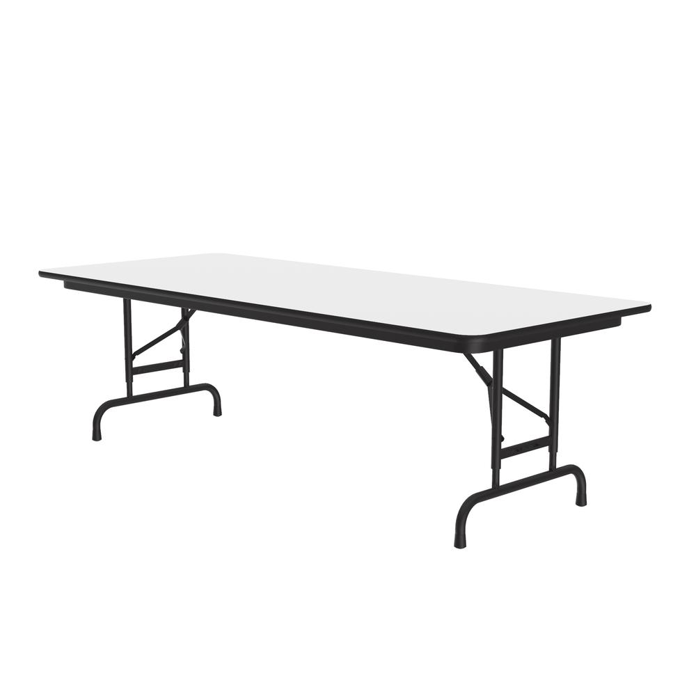 Adjustable Height High Pressure Top Folding Table, 30x60" RECTANGULAR, WHITE BLACK. Picture 3