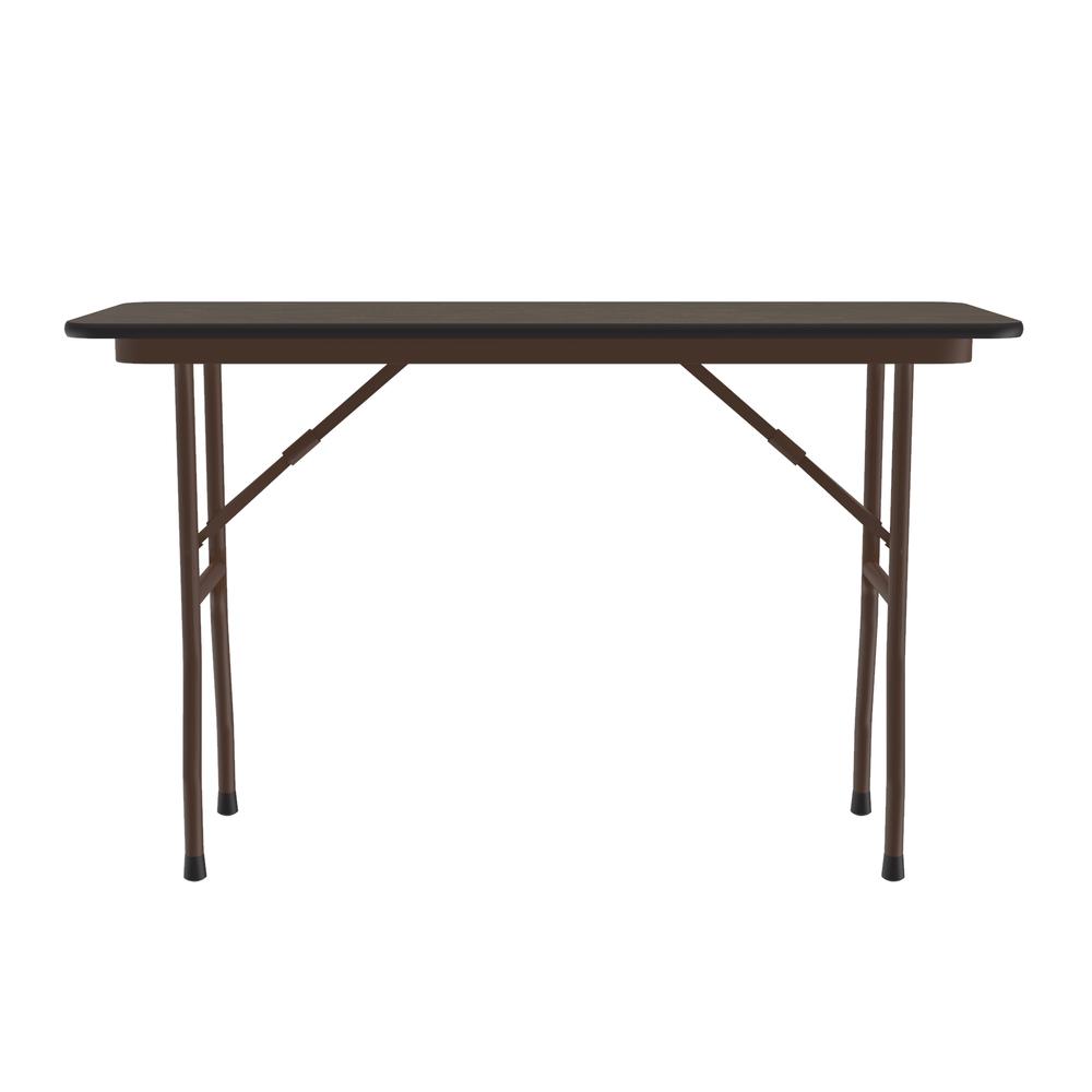 Deluxe High Pressure Top Folding Table, 18x48", RECTANGULAR WALNUT BROWN. Picture 8